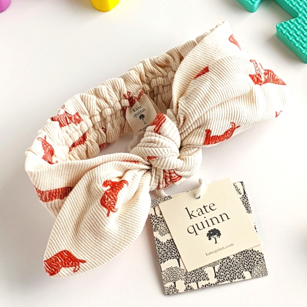 NWT Kate Quinn Stretchy Knot Top Headband Tiger Scatter Sizes S M…